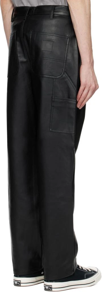 Carhartt WIP Black Single Knee PU Leather Cargo Pants 3