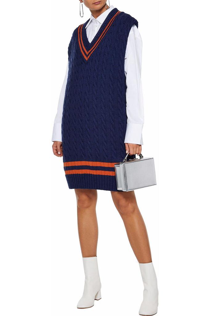 MAISON MARGIELA Oversized cable-knit wool and cotton-blend mini dress