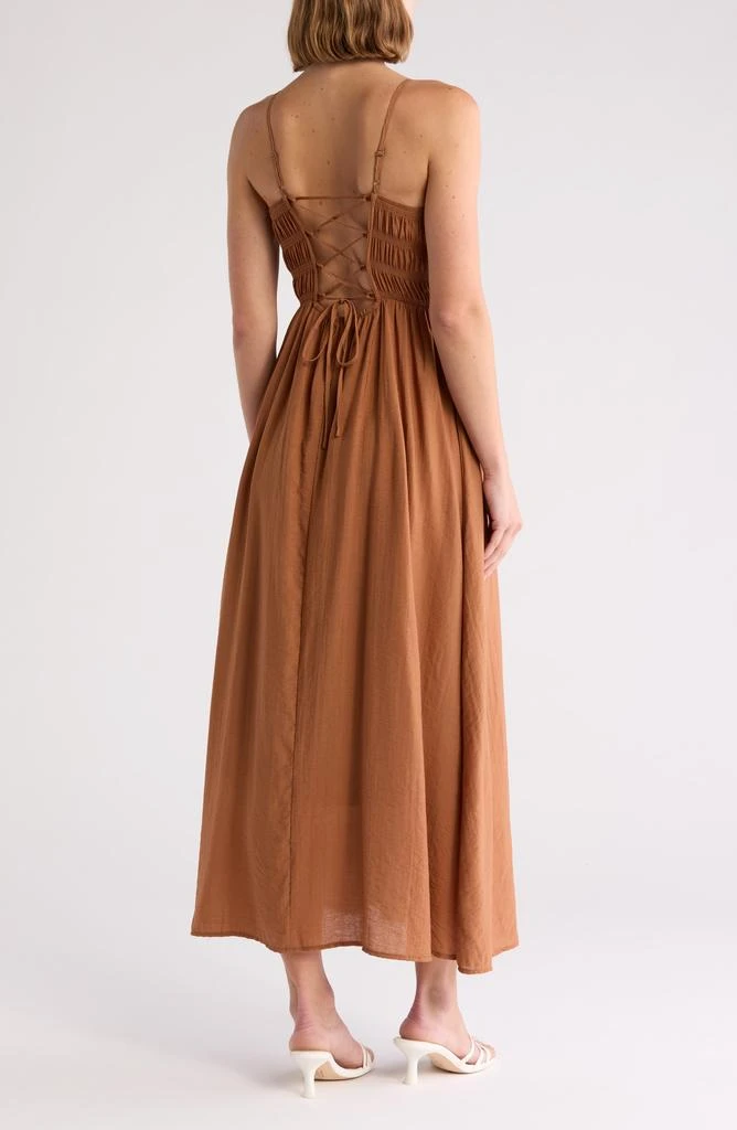 Blu Pepper Shirred Tie-Back Maxi Dress 2