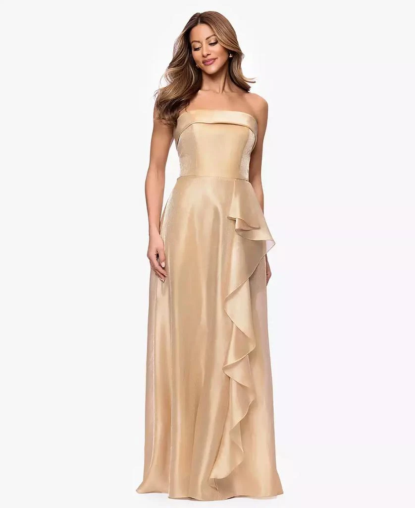 XSCAPE Petite Sleeveless A-Line Strapless Gown