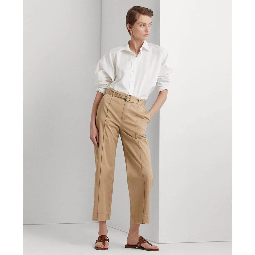 Lauren Ralph Lauren Micro-Sanded Twill Belted Wide-Leg Pants 4