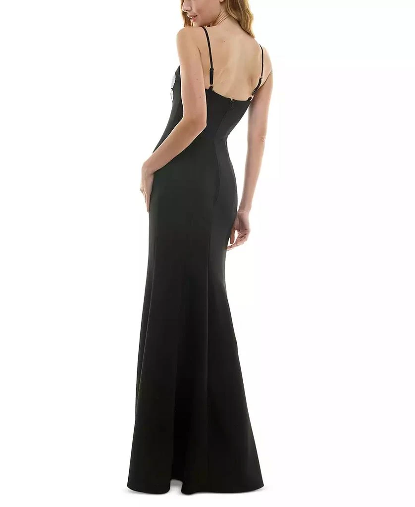 City Studios Juniors' Rhinestone-Embellished Illusion-Neck Gown 2