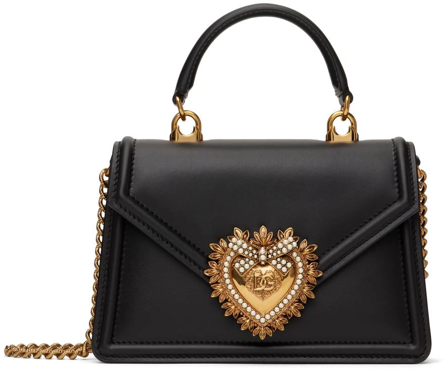 Dolce & Gabbana Black Small Smooth Calfskin Devotion Bag 1