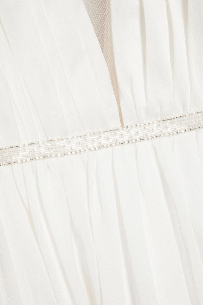Theia Open-back bead-embellished silk crepe de chine bridal gown 4