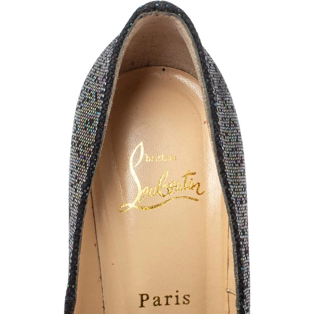 Christian Louboutin Christian Louboutin Black Glitter Fabric Drapesse 160 Spotlight Pumps Size 38 7