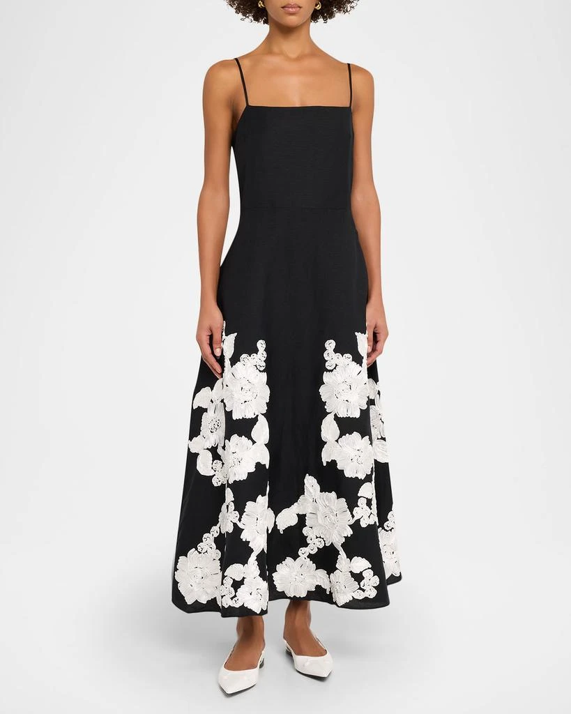 SIMKHAI Annabella Floral Embroidered Midi Dress 2