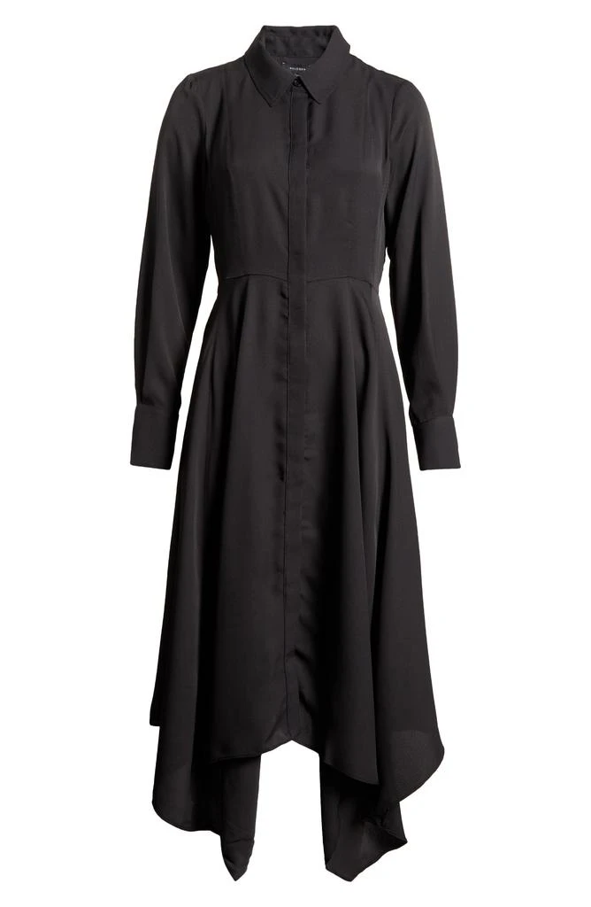 Halogen Sharkbite Hem Long Sleeve Button-Up Maxi Shirtdress 5