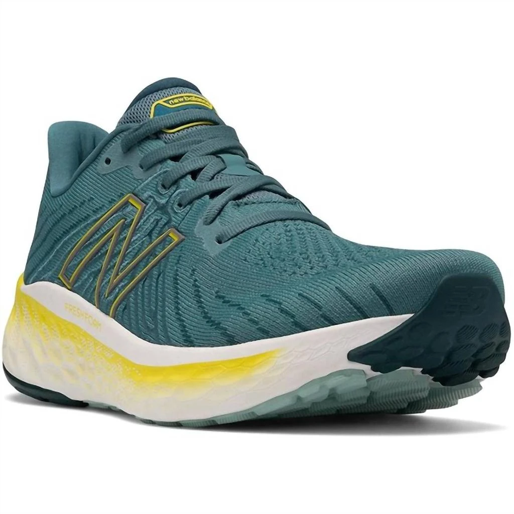 New Balance Men's Fresh Foam X Vongo V5 Running Shoes - 2E/wide Width In Deep Sea W/ Sulpher Yellow 2