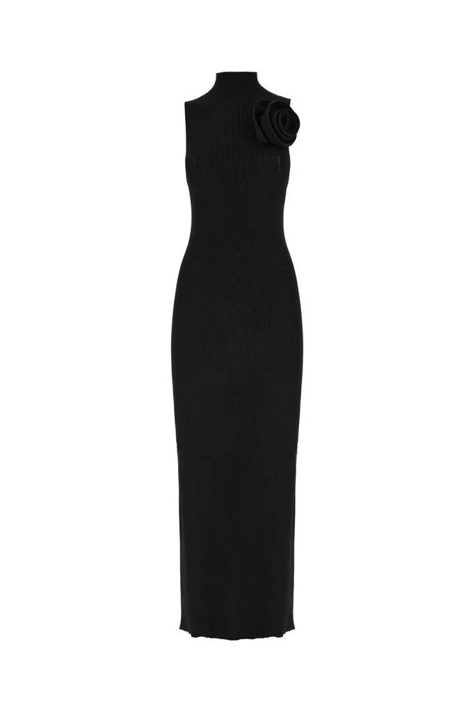 chiara boni black dress Caravana Womens Luxury Beach Maxi Dress V Neck Line Asymmetrical Skirt Artisanal Cotton In Black One Size