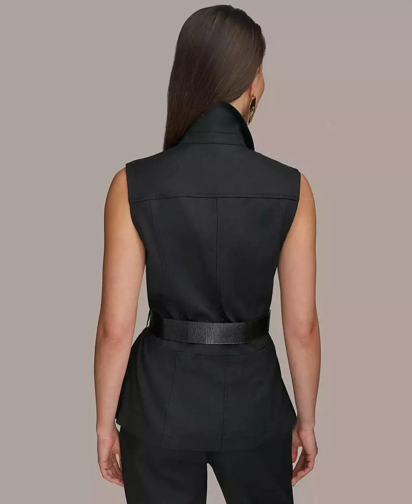 Donna Karan Women's Belted Linen-Blend Utility Vest 2