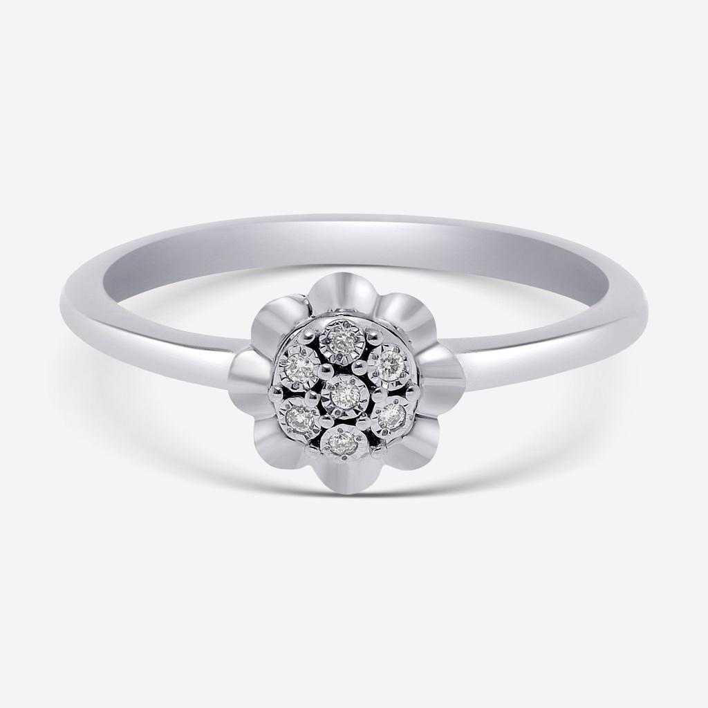 Bliss Bliss By Damiani 18K White Gold, Diamond Cluster Ring Sz 6.25 20089426