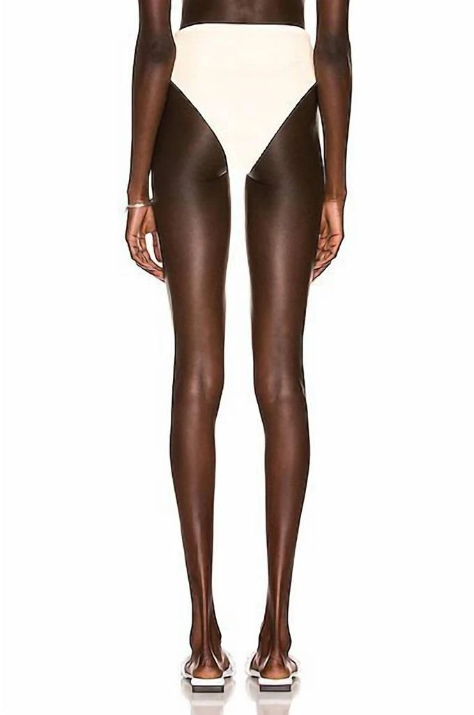 Haight Ribbed High Leg Hotpants Bikini Bottom In White Clay 3