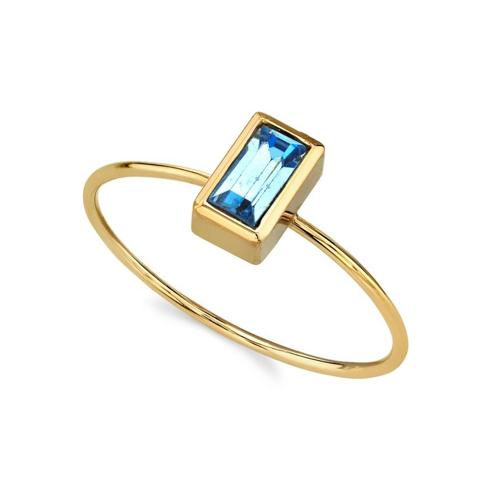 2028 14K Gold-tone Rectangle Crystal Ring