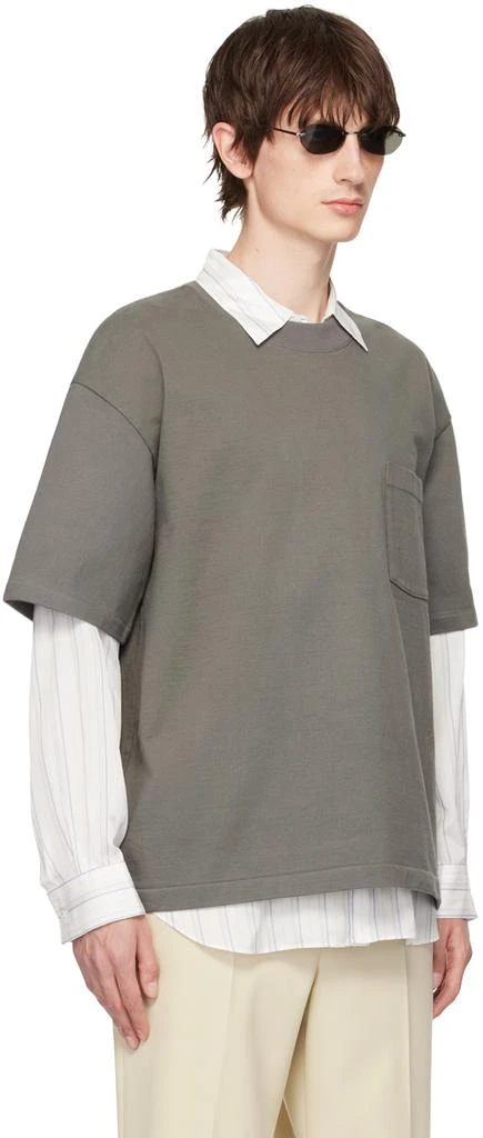 AURALEE Gray Heavyweight T-Shirt 2