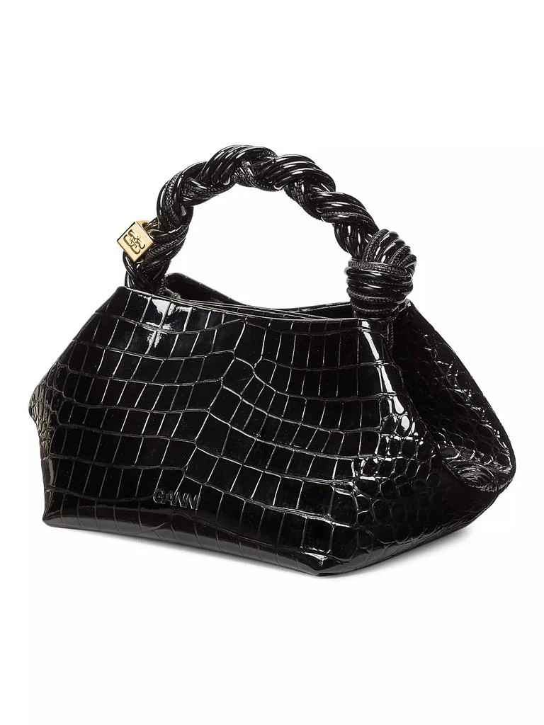 Ganni Small Bou Crocodile-Embossed Top Handle Bag 3