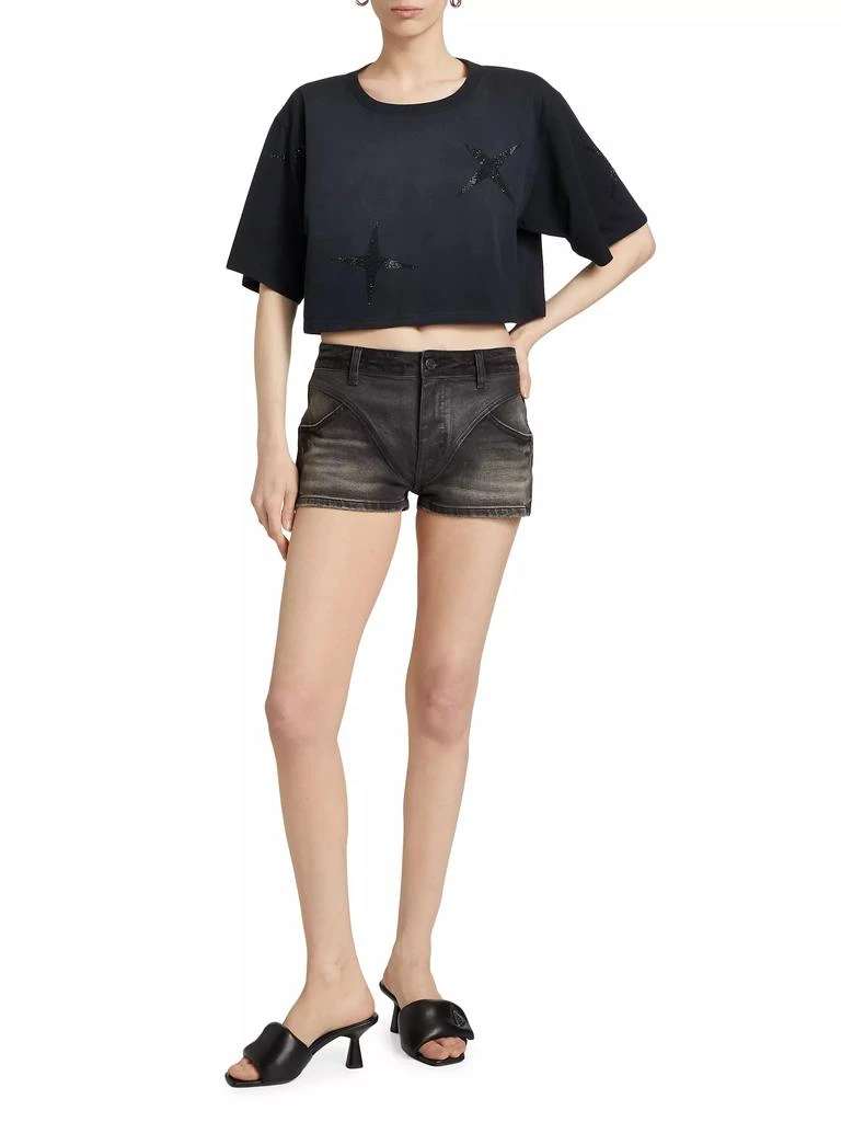 Purple Brand Coated Denim Bikini Shorts 2