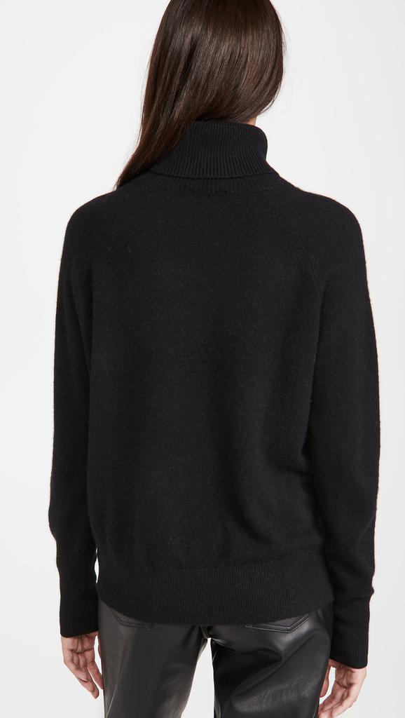 White  Warren Ribbed Trim Cashmere Turtleneck