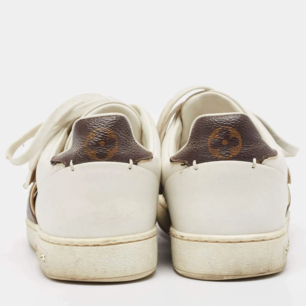 Louis Vuitton Louis Vuitton White/Brown Monogram Canvas and Leather Frontrow Sneakers Size 36 5