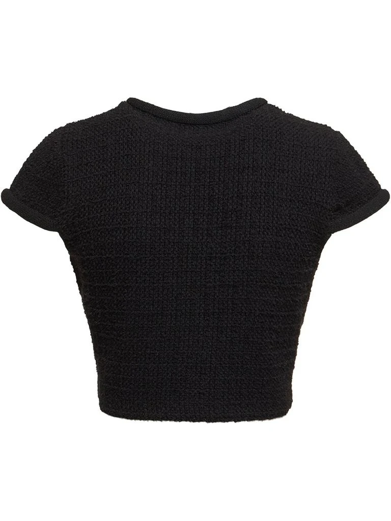 SELF-PORTRAIT Embellished Knit Viscose Top 4