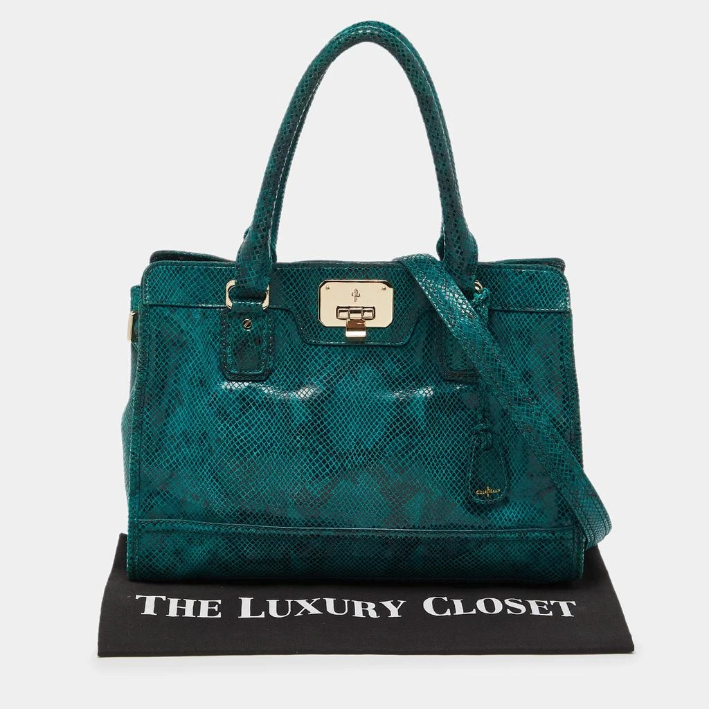 Cole Haan Cole Haan Green Snakeskin Embossed Leather Tote 10