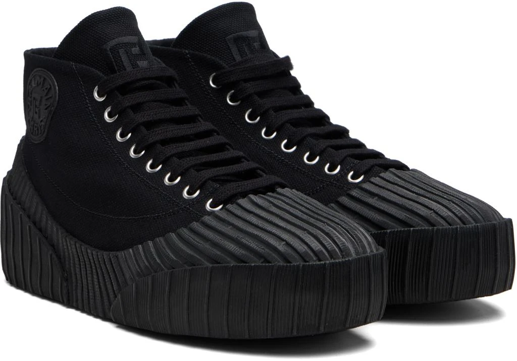 Balmain Black Riff Low Canvas Sneakers 4