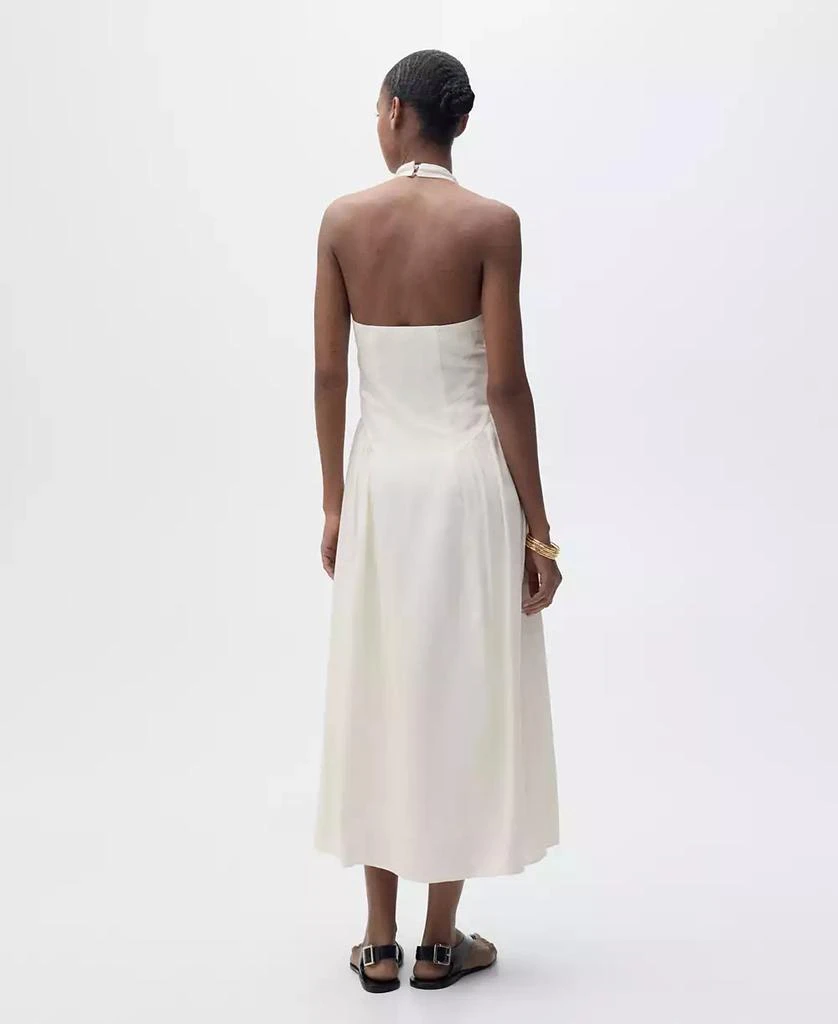 halter neck pleated midi dress Alizée halterneck pleated midi dress in White main image 1