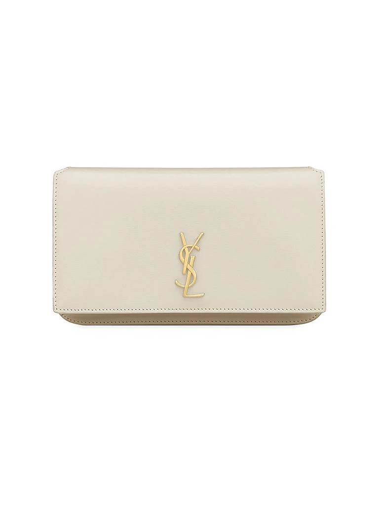 Yves Saint Laurent Cassandre Phone Holder with Strap in Smooth Leather 3
