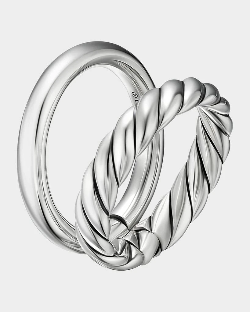 David Yurman DY Mercer 2-Row Ring in Silver, 8mm 3