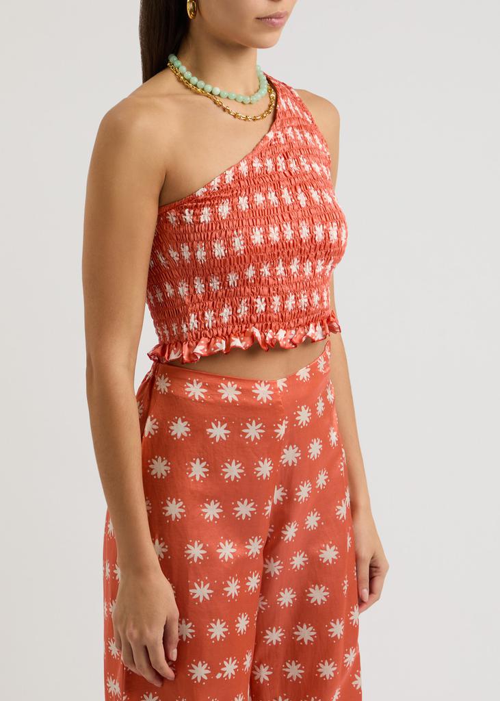 Cloe Cassandro Tara printed cropped satin top