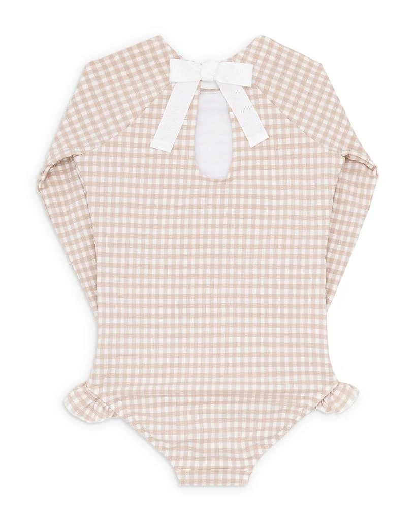 Minnow Girls' Gingham Long Sleeve One Piece Rash Guard Swimsuit - Baby, Little Kid, Big Kid 2