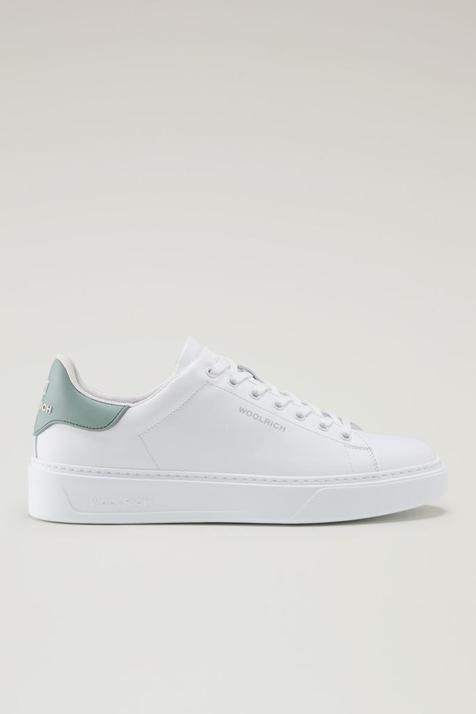 WO-FOOTWEAR Classic Court Sneakers in Leather with Contrasting Patch - Men - White