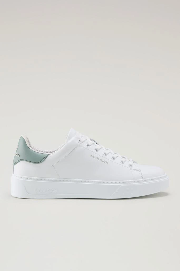 WO-FOOTWEAR Classic Court Sneakers in Leather with Contrasting Patch - Men - White 1