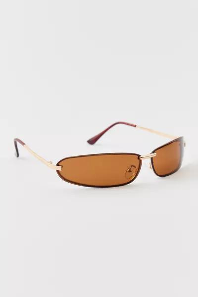 Urban Outfitters '90s Curved Rimless Shield Sunglasses