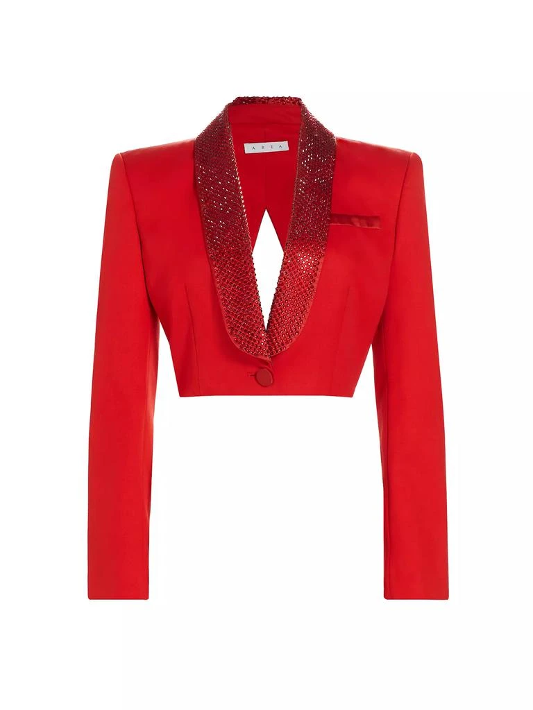 AREA Crystal Embellished Cropped Blazer 1