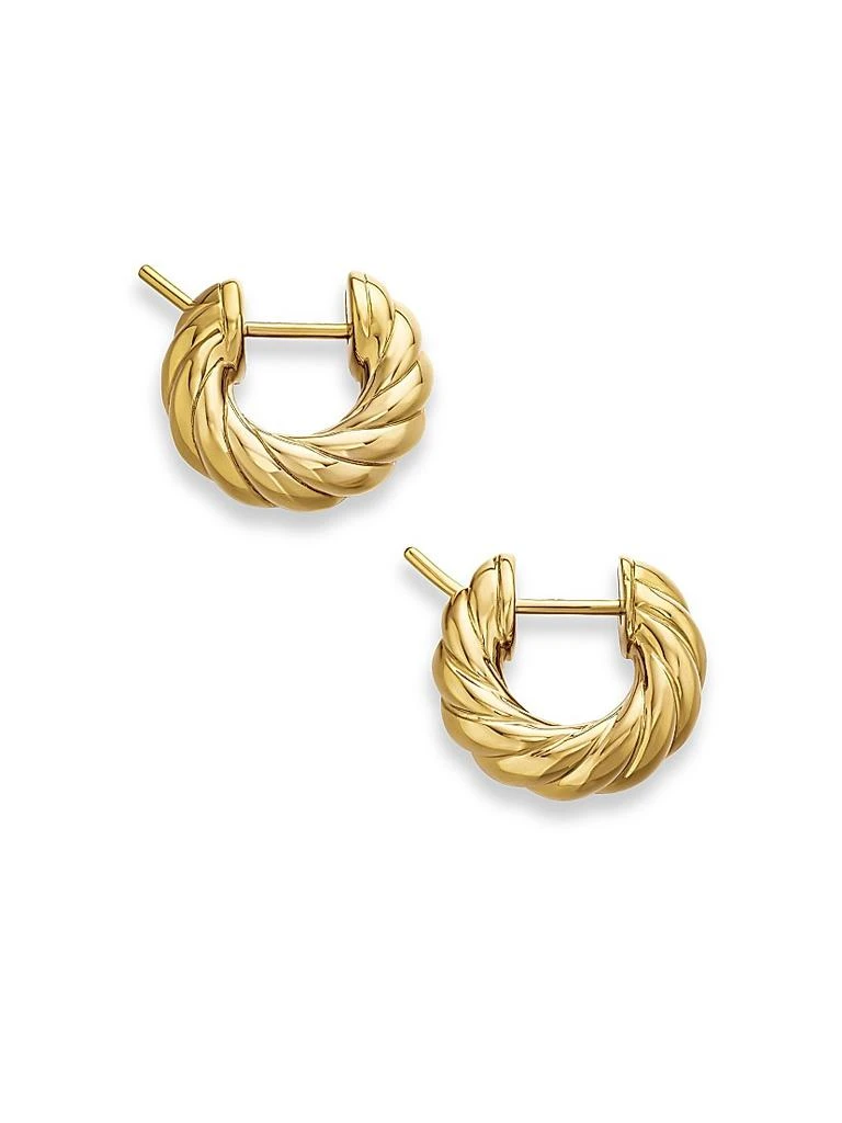 David Yurman Sculpted Cable Hoop Earrings in 18K Yellow Gold, 14.4MM 4