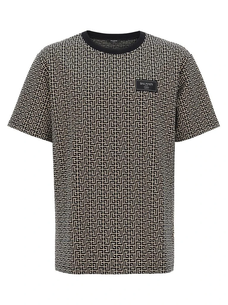 Balmain Balmain Logo Patch Monogrammed T-Shirt 1
