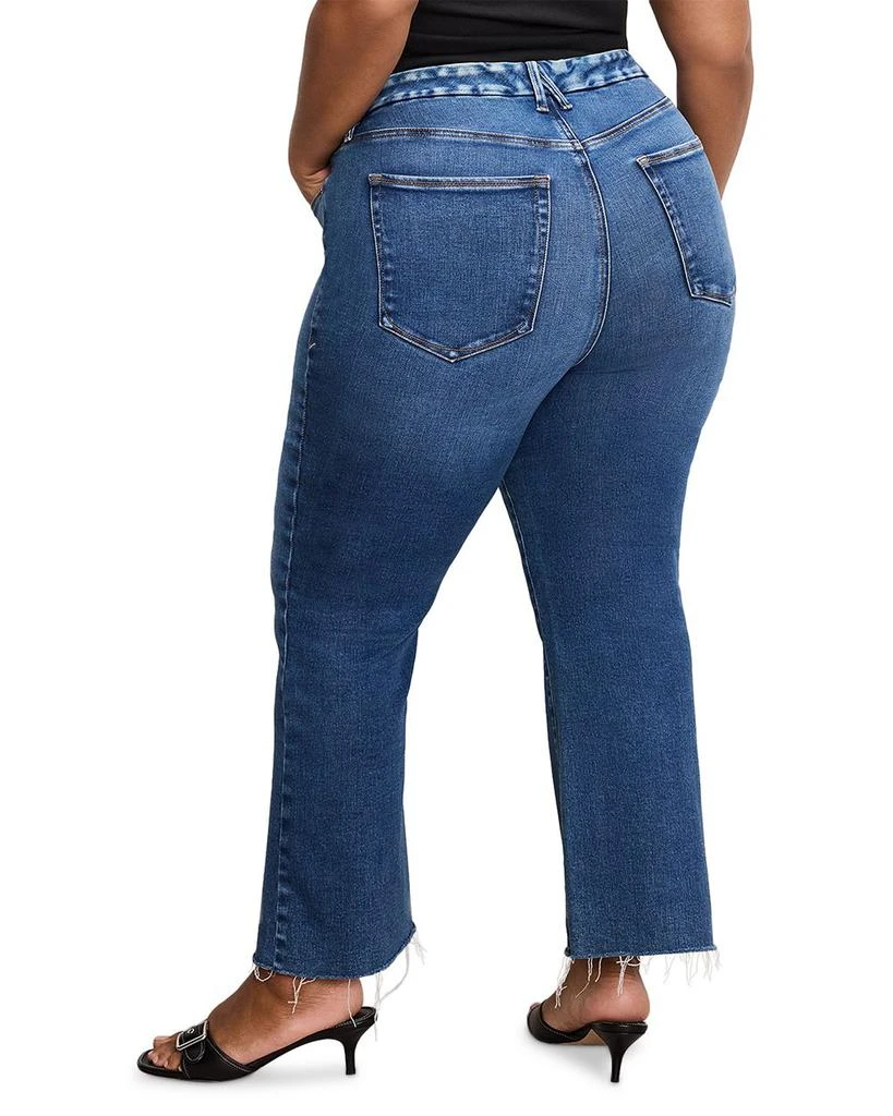 Good American Soft Tech Good Leg Cropped Bootcut Jeans in Indigo818 7