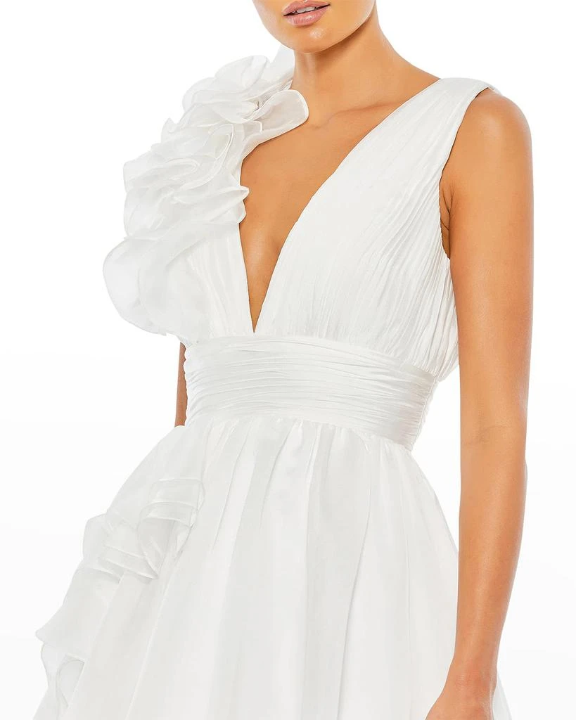 Mac Duggal Sleeveless Floral Ruffle Ruched Chiffon Ball Gown 5