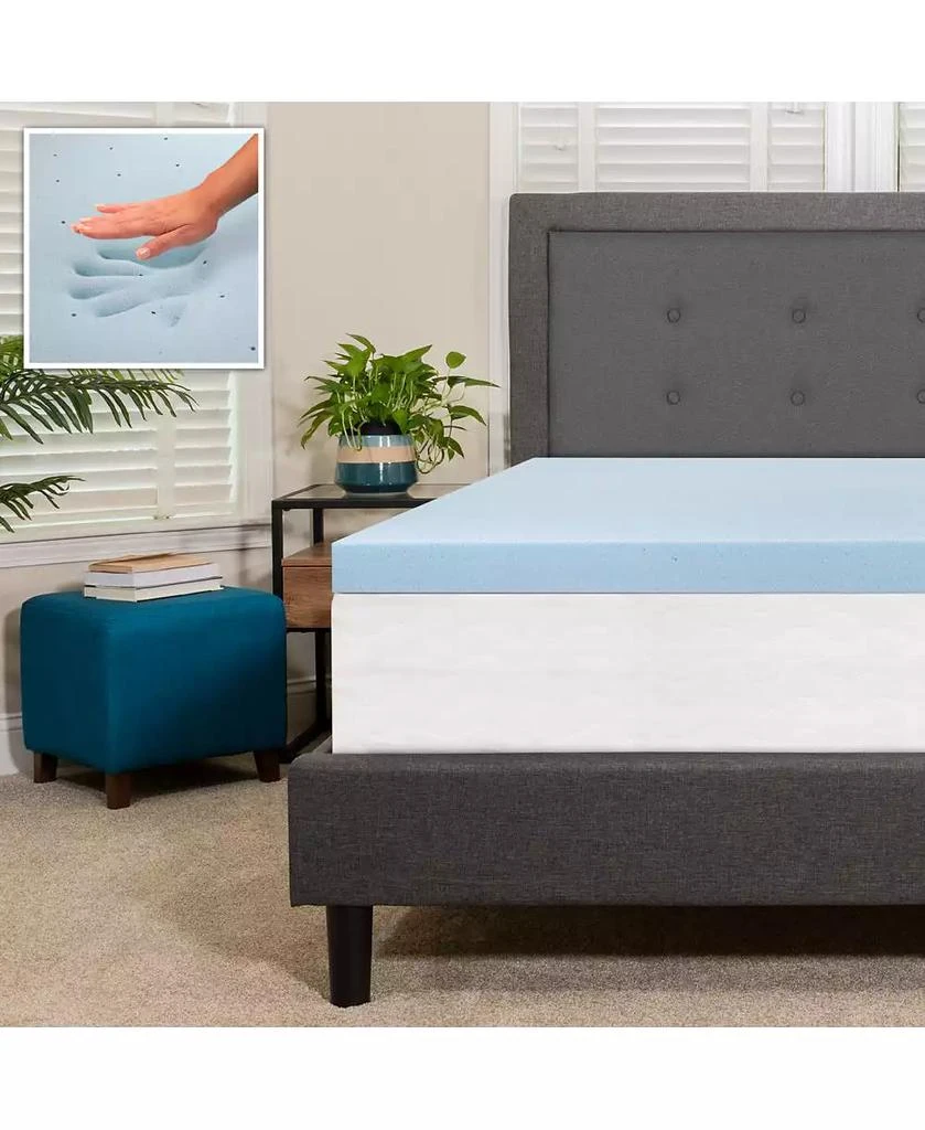 EMMA+OLIVER 3 Inch Gel Infused Cool Touch CertiPUR-US Certified Memory Foam Topper - 5