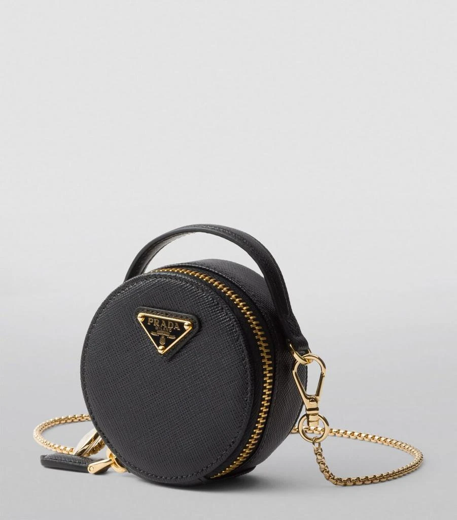 Prada Saffiano Leather Circular Mini Pouch 4