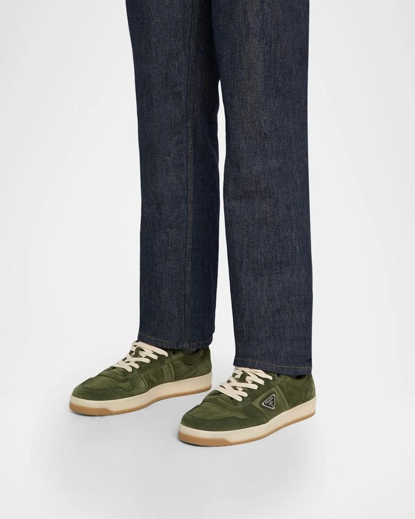 Prada Men's Downtown Nylon and Suede Low-Top Sneakers 2