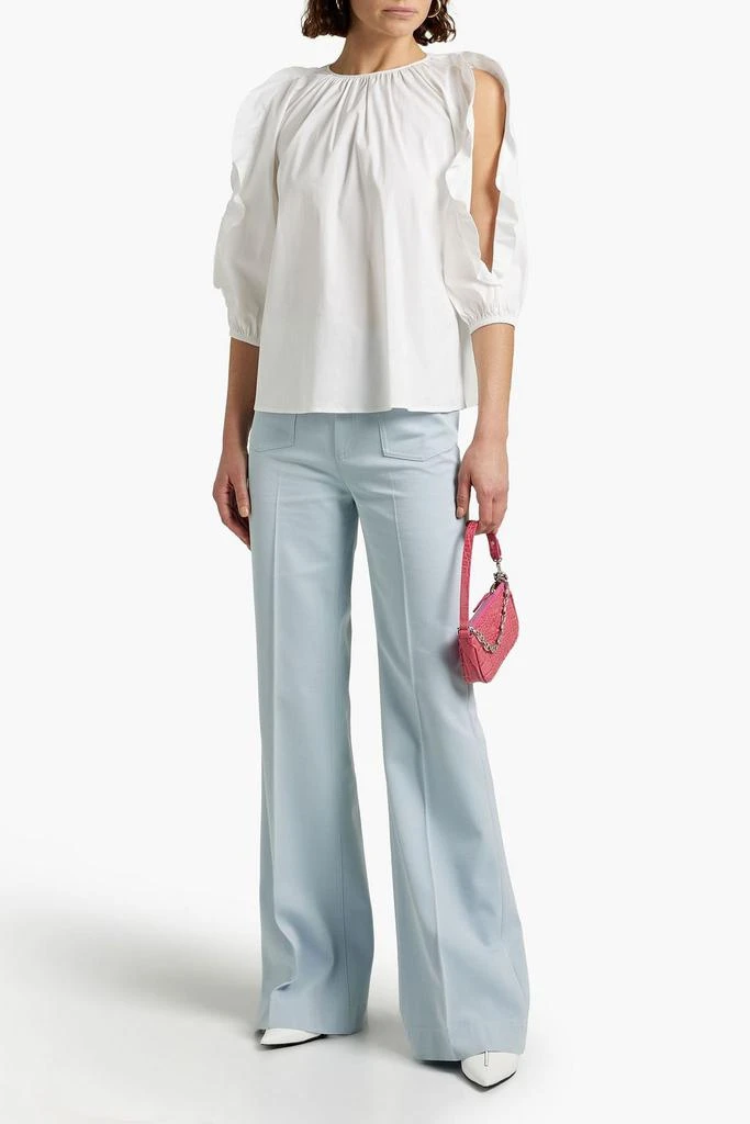 RED Valentino Cotton and wool-blend twill bootcut pants 2