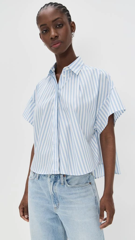 Rag & Bone Martha Short Sleeve Stripe Poplin Shirt 1