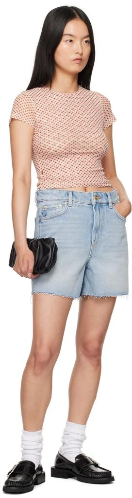 Ganni Blue Heavy Denim Shorts 4