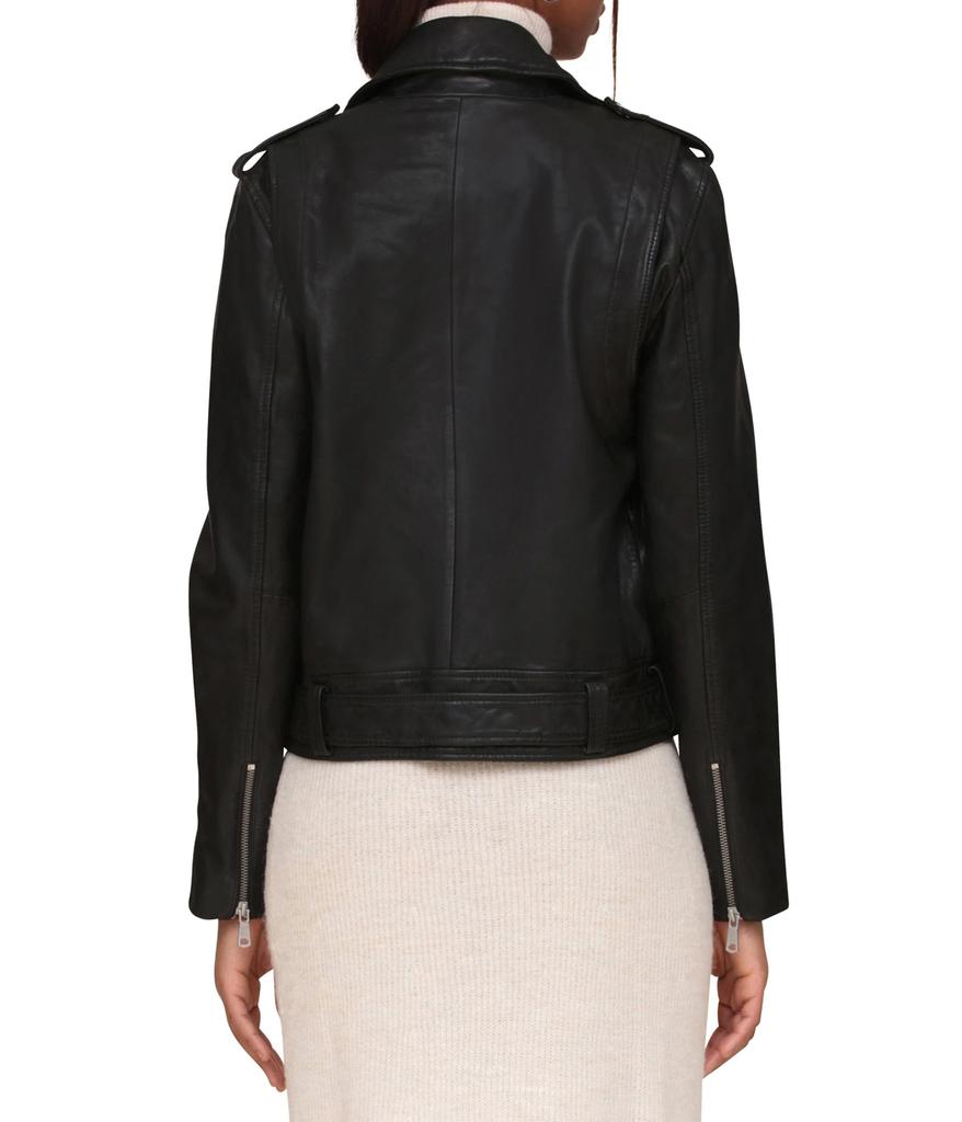 Avec Les Filles Genuine Leather Relaxed Biker Jacket