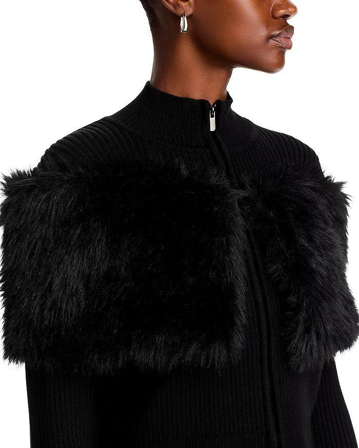 Adrienne Landau Faux Fur Mock Neck Jacket 5