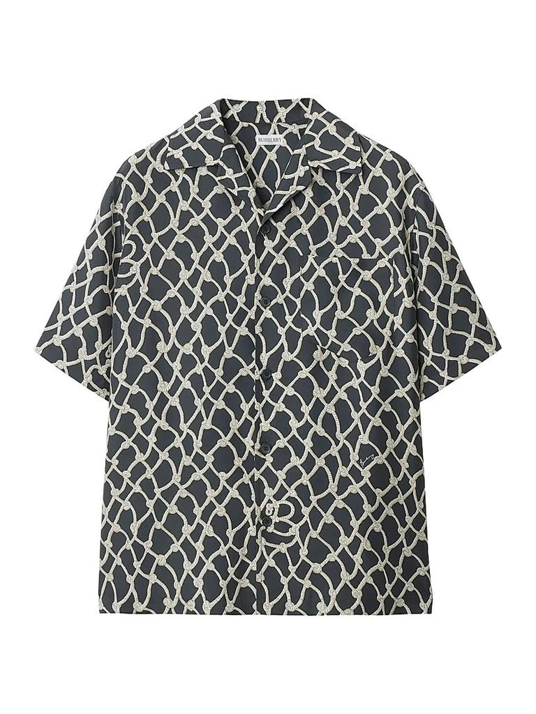 Burberry Knot Printed Silk Camp Shirt 1