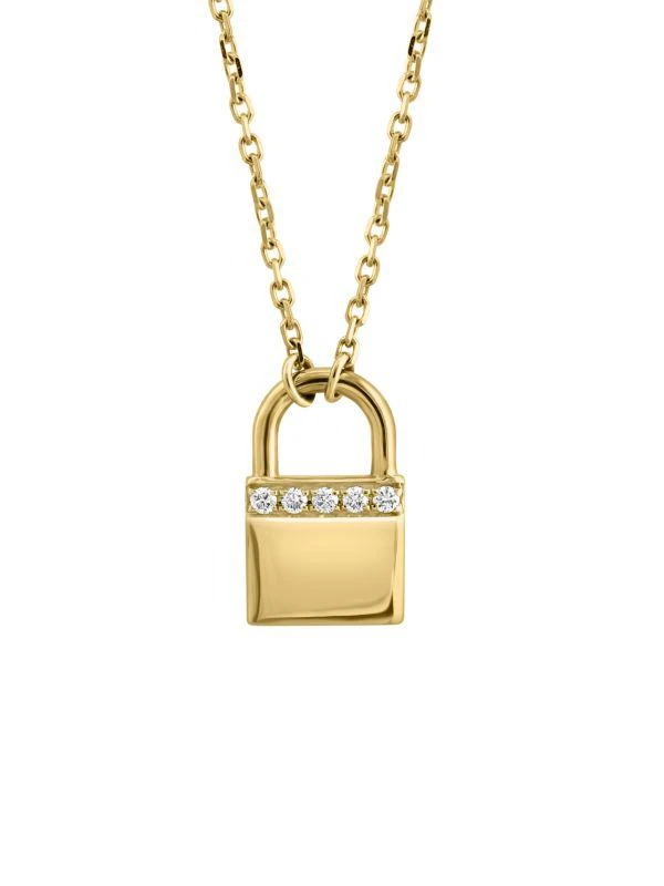Effy 14K Yellow Gold & 0.04 TCW Diamond Pendant Necklace 2