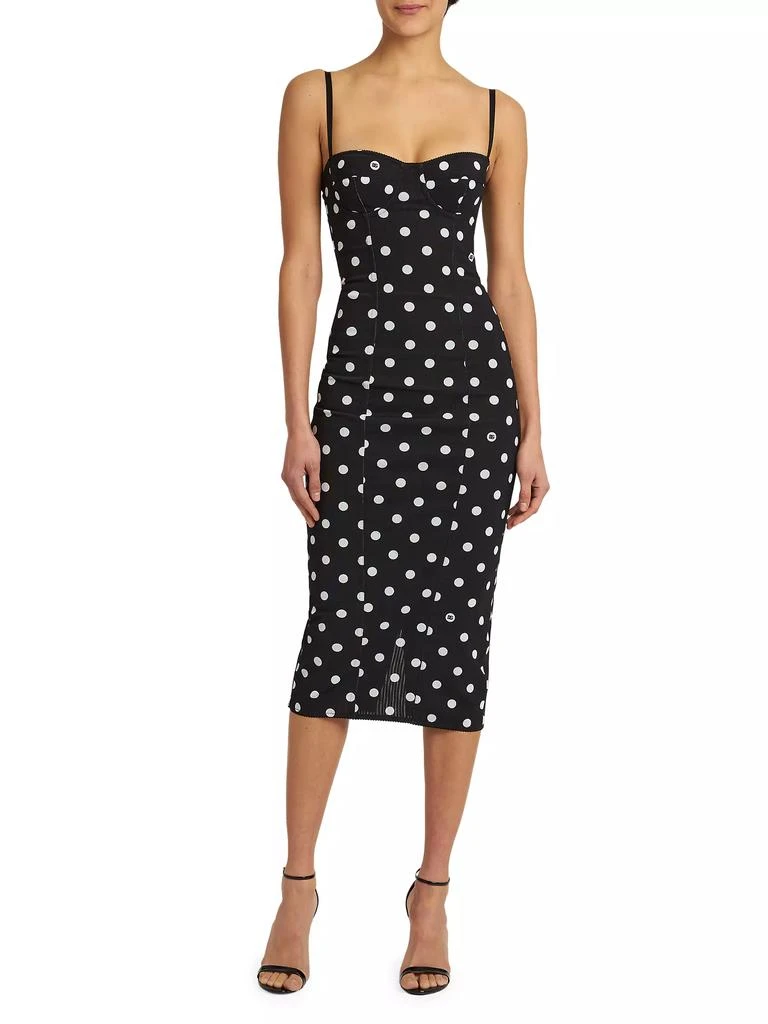 Dolce & Gabbana Polka Dot Sweetheart Midi-Dress 3