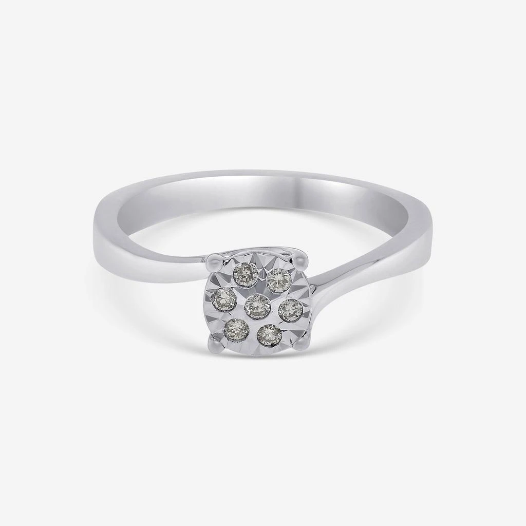 Bliss Bliss By Damiani 18K White Gold, Diamond Cluster Ring Sz 6.5 20077829 1
